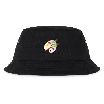 maler painter pinsel paint farbe artist color colo - Kinder Bucket Hat - Schwarz - Vorne