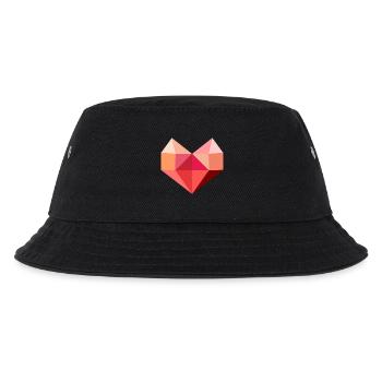 Herz rosa - Kinder Bucket Hat - Schwarz - Vorne