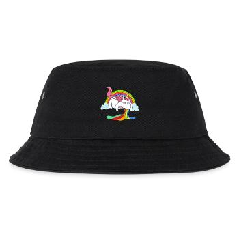 Puking unicorn rainbow - Kids’ Bucket Hat - black - Front