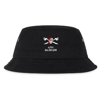 pirat alter haudegen totenkopf kapitän opa mann se - Kinder Bucket Hat - Schwarz - Vorne
