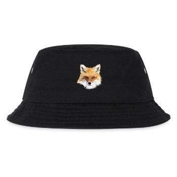 Polygonaler Fuchs Kopf - Kinder Bucket Hat - Schwarz - Vorne