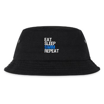 Eat Sleep Swim Repeat Geschenk für Schwimmer - Kinder Bucket Hat - Schwarz - Vorne