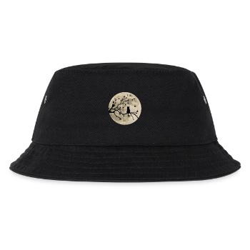 Katze auf Ast im Mondschein - Kinder Bucket Hat - Schwarz - Vorne