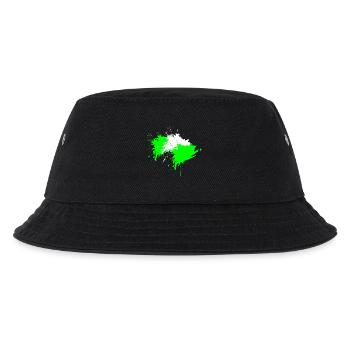Klecks Fleck Flecke Weiß Hellgrün Vektor Design - Kinder Bucket Hat - Schwarz - Vorne