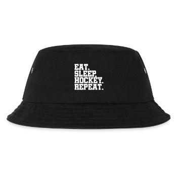 Puck Eat Sleep Hockey Repeat Gift - Kids’ Bucket Hat - black - Front