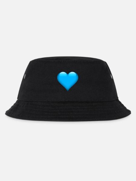 Blue Gloss Heart Design - Kids’ Bucket Hat - black