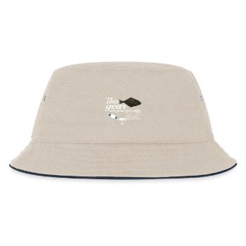 Halibut anglers in Norway/Iceland bigger boat - Kids’ Bucket Hat - ecru/navy - Front