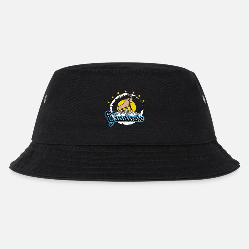 Graubünden Steinbock Summit - Kinder Bucket Hat - Schwarz