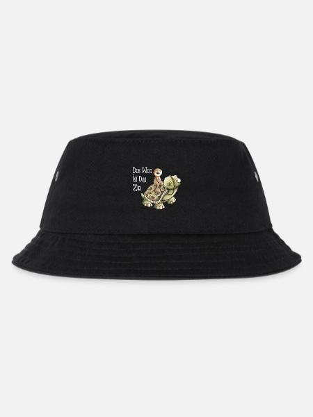 Der Weg ist das Ziel Faultier Mit Schildkröte - Kinder Bucket Hat - Schwarz