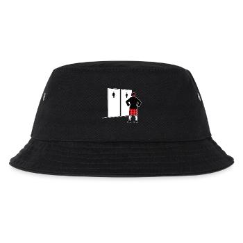 Funny Scotland Kilt Bagpipe Rock Toilett - Kids’ Bucket Hat - black - Front