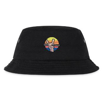 Drumstick Trommeln Schlagzeuger Vintage - Kinder Bucket Hat - Schwarz - Vorne