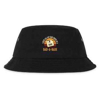 Papa Witz Diskette Retro Design - Kinder Bucket Hat - Schwarz - Vorne