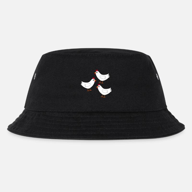 weißes Huhn lustig - Kinder Bucket Hat - Schwarz
