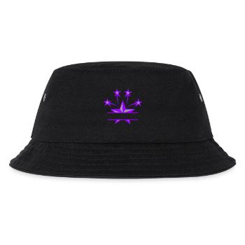 Stern lila grau mit Balken zwischen ihnen zu eigenem Text - Kinder Bucket Hat - Schwarz - Vorne