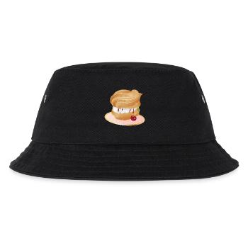 Mit Sahne und Kirsche gefüllter Windbeutel - Kinder Bucket Hat - Schwarz - Vorne