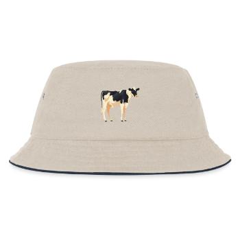 Standing Cow - Simple Design - Kids’ Bucket Hat - ecru/navy - Front