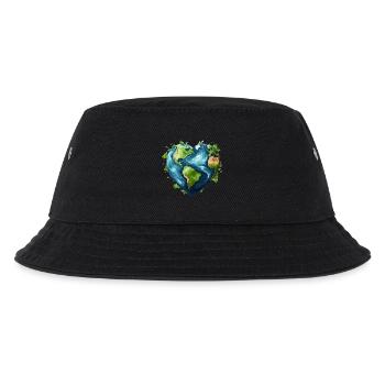 Liebe unsere Erde - Kinder Bucket Hat - Schwarz - Vorne