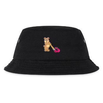 Bear Painter Brush Painting - Kids’ Bucket Hat - black - Front