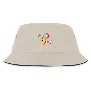 Pencil Tennis Racket - Kids’ Bucket Hat - ecru/navy - Front