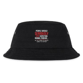 Die Menschen sollten ernsthaft aufhören, Normalität zu erwarten - Kinder Bucket Hat - Schwarz - Vorne