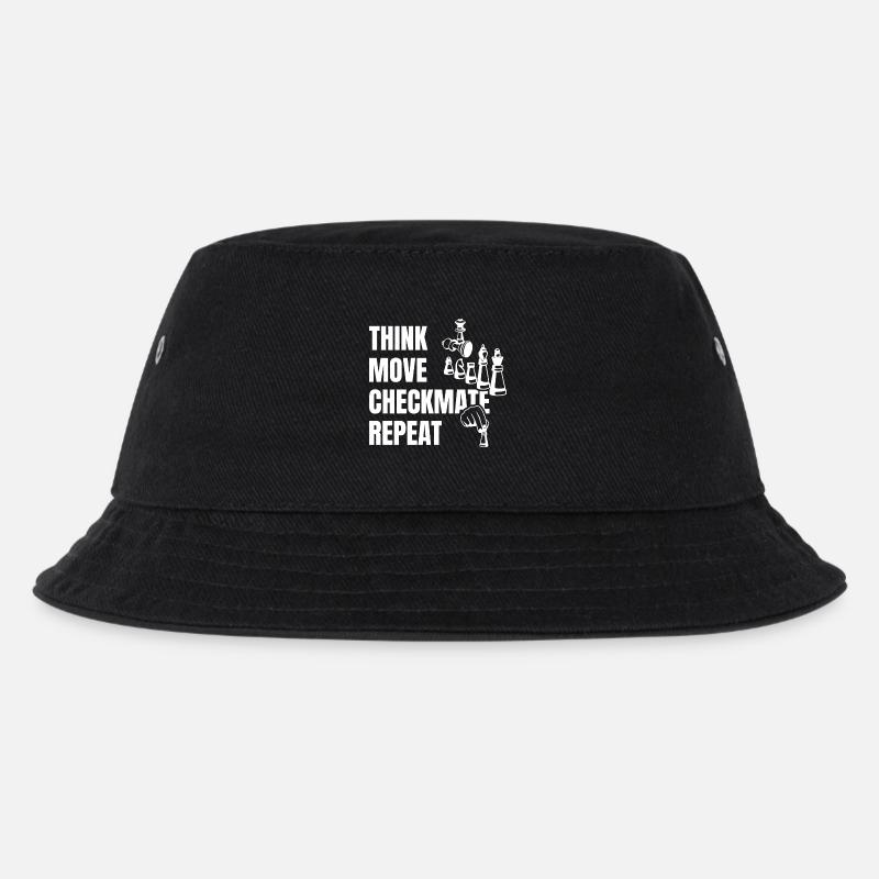 Denke Spiele Schachmatt Nächster - Kinder Bucket Hat - Schwarz