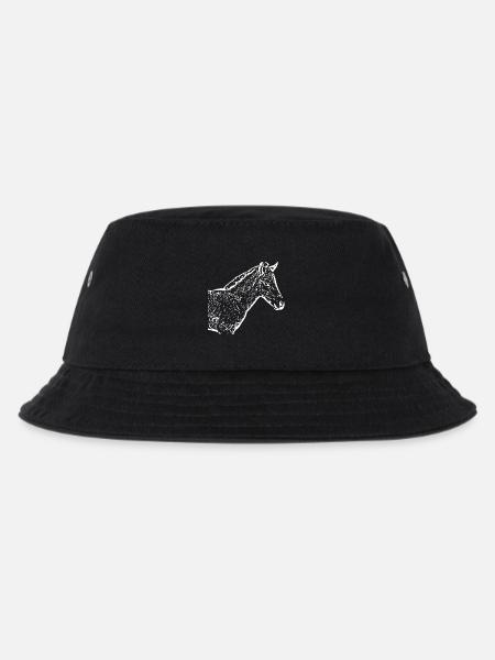 weißes Pferd weiß Pferde T-shirt Geschenk Reiter - Kinder Bucket Hat - Schwarz