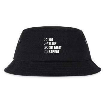 Essen Schlafen Metzgern Wiederholen - Kinder Bucket Hat - Schwarz - Vorne