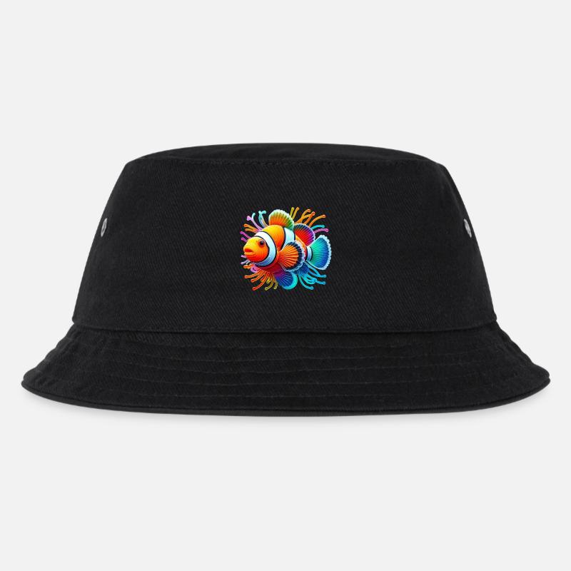 Clownfisch - Kinder Bucket Hat - Schwarz