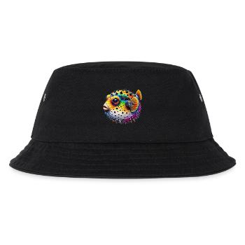 Kugelfisch - Kinder Bucket Hat - Schwarz - Vorne