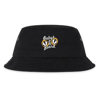 Babys On Board 2 Zwillinge Schwanger Bauch Füße - Kinder Bucket Hat - Schwarz - Vorne