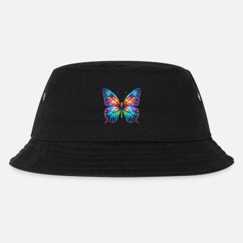 Schmetterling - Kinder Bucket Hat - Schwarz