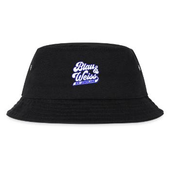 Blau & Weiss ein Lebenlang | Farben änderbar - Kinder Bucket Hat - Schwarz - Vorne