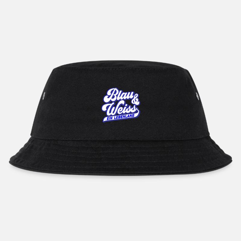 Blau & Weiss ein Lebenlang | Farben änderbar - Kinder Bucket Hat - Schwarz