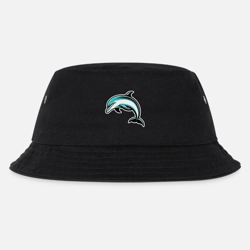 Delfin - Kinder Bucket Hat - Schwarz
