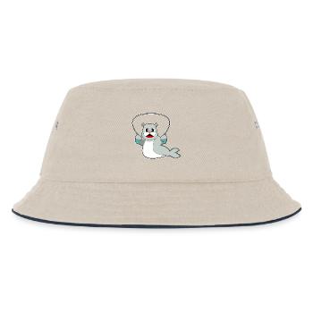 Seal Jumping Rope Skipping Rope Fitness - Kids’ Bucket Hat - ecru/navy - Front