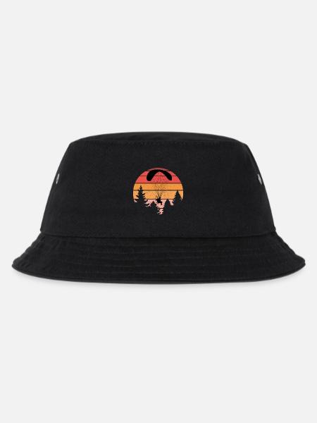 Sonnenuntergang Paragliding Silhouette Design - Kinder Bucket Hat - Schwarz