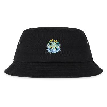 Katze Katzengesicht Katzen Kätzchen Blumen Insekt - Kinder Bucket Hat - Schwarz - Vorne