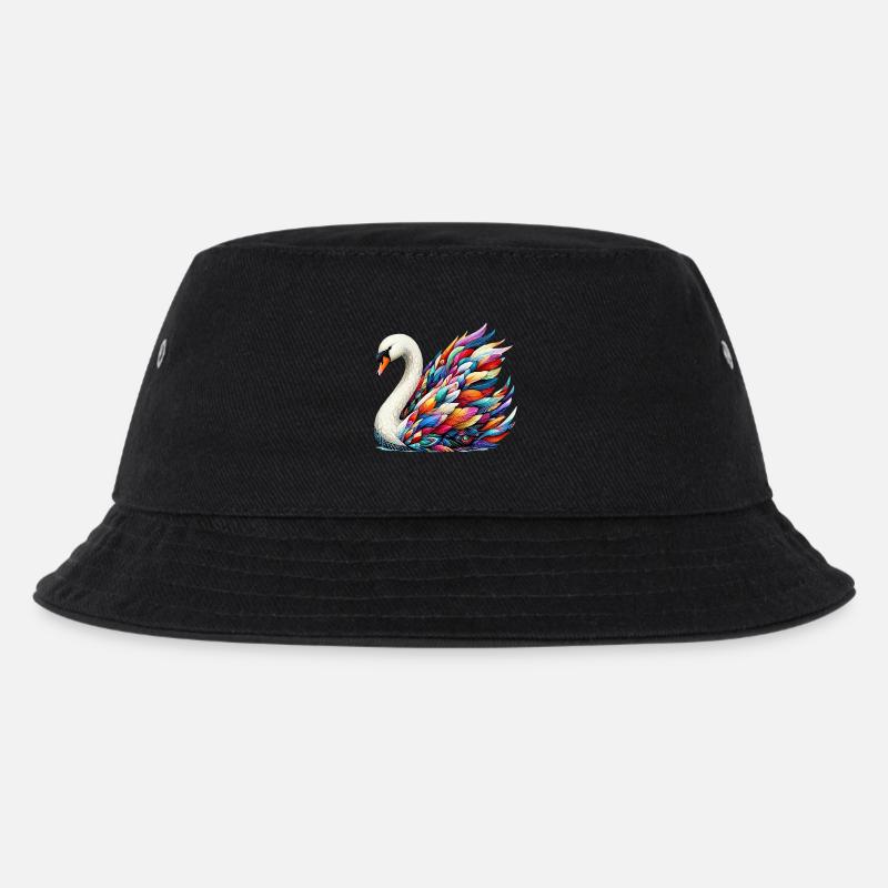 Schwan - Kinder Bucket Hat - Schwarz