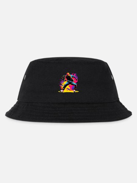 90er Farben Breakdancer - Kinder Bucket Hat - Schwarz