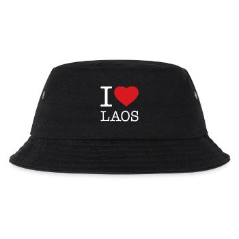 I LOVE LAOS - Kinder Bucket Hat - Schwarz - Vorne
