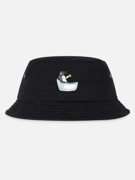 Pinguin Baden Badewanne - Kinder Bucket Hat - Schwarz