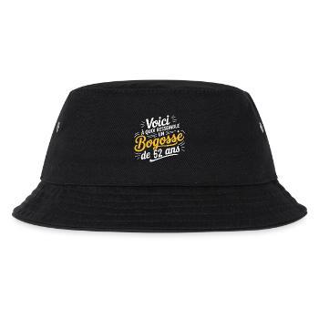 52-jährige Bogosse - Kinder Bucket Hat - Schwarz - Vorne