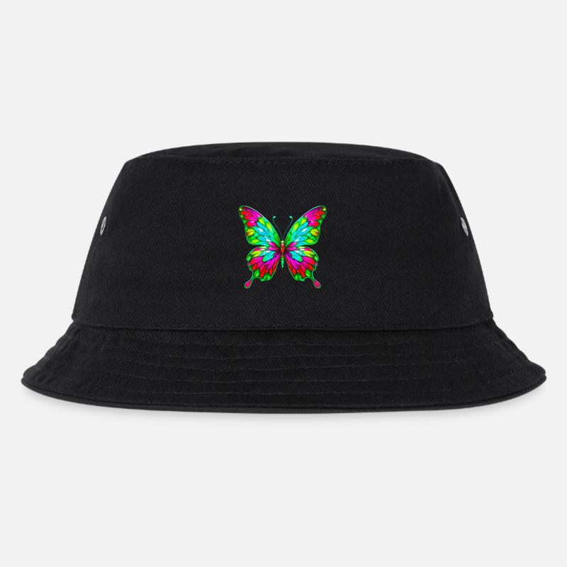 Schmetterling - Kinder Bucket Hat - Schwarz