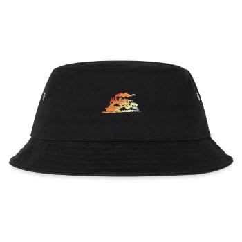 Steam locomotive retro style - Kids’ Bucket Hat - black - Front