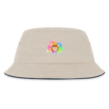 Büffel Rind Ochsen - Kinder Bucket Hat - Natur/Navy - Vorne