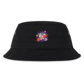 Der Astronaut auf der roten Rakete im All - Kinder Bucket Hat - Schwarz - Vorne