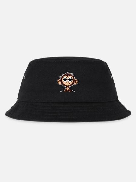 Cute Monkey - Kids’ Bucket Hat - black