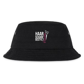 Haarscharf gestylt - Frisearin, Friseurin - Kinder Bucket Hat - Schwarz - Vorne