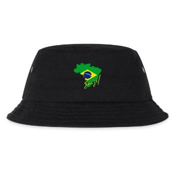 Map of Brazil, flag of Brazil - Kids’ Bucket Hat - black - Front