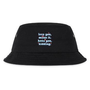 Love You, Mean It - Kinder Bucket Hat - Schwarz - Vorne